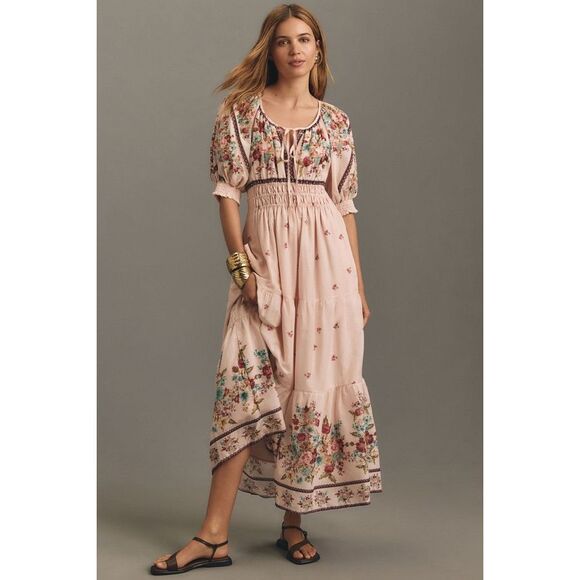 Anthropologie Dresses & Skirts - By Anthropologie The Somerset Puff-Sleeve Floral Maxi Dress Size 2X